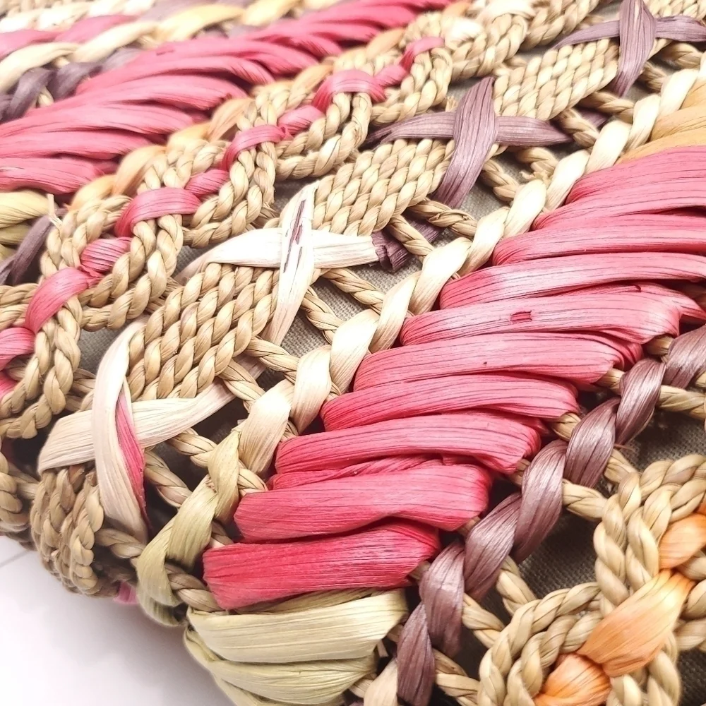 Miami Blue Multicolored Straw Beaded Hobo - Picture 9 of 13